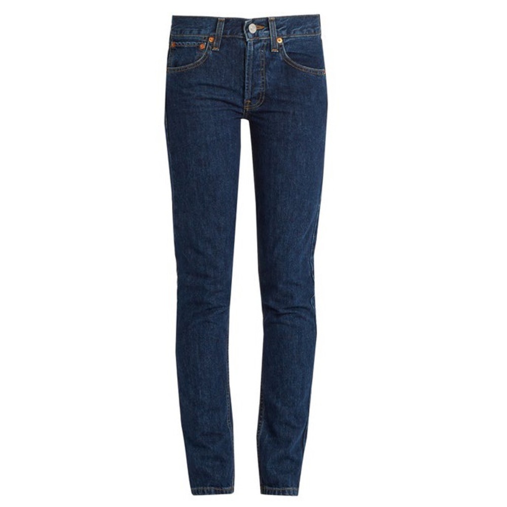 RE/DONE • Straight Skinny Dark Wash Denim Jeans